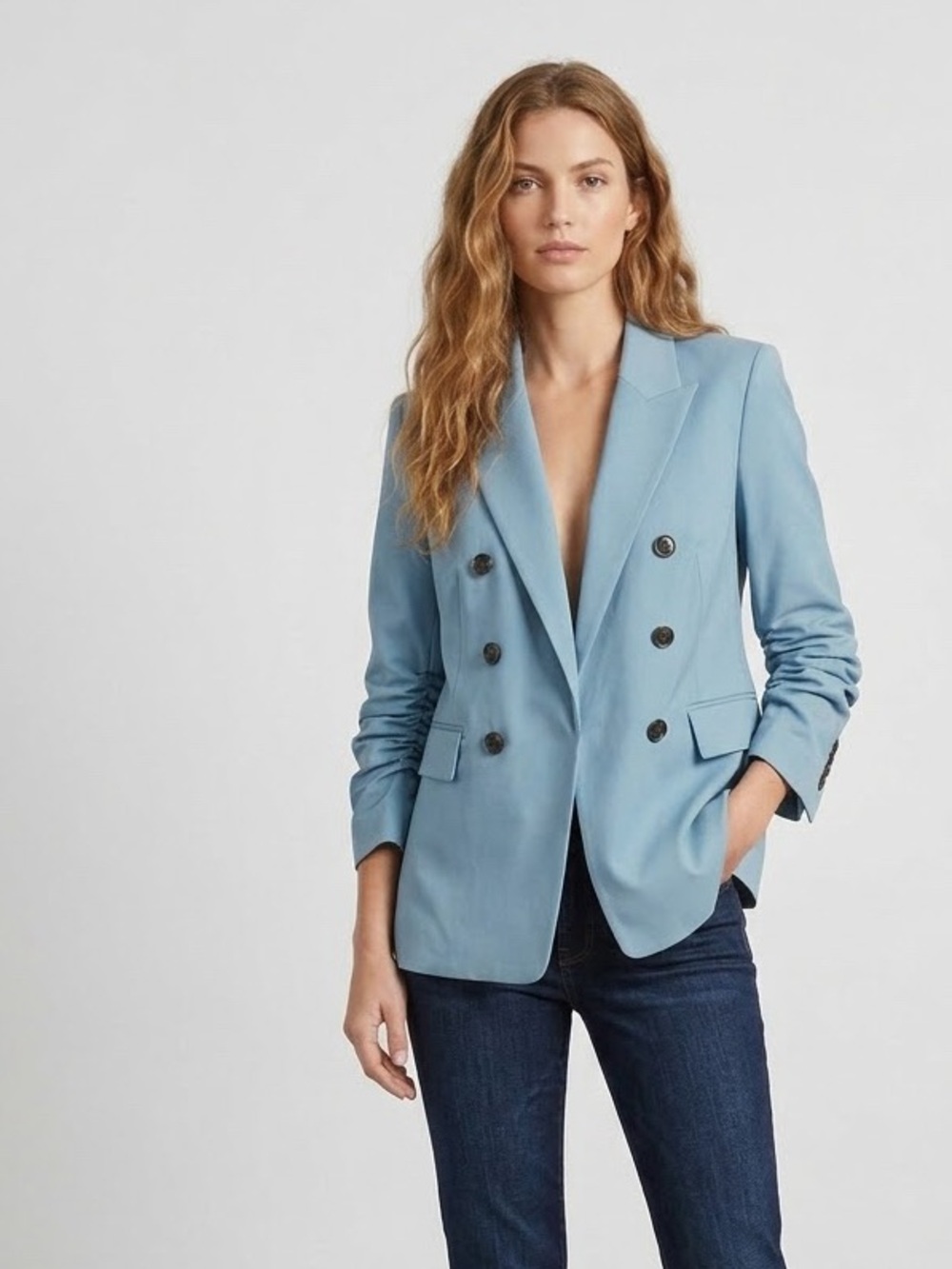 NWT $798 Veronica Beard Beacon Dickey Jacket in Sea Glass